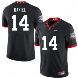 Men #14 David Daniel Georgia Bulldogs 100th Anniversary College Football Jerseys Sale-100th Black