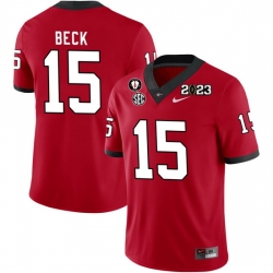 Men #15 Carson Beck Georgia Bulldogs 2022-23 CTP National Championship Football Jerseys