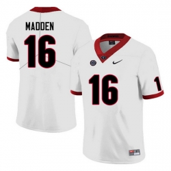 Men #16 C.J. Madden Georgia Bulldogs College Football Jerseys Sale-White Anniversary