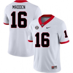 Men #16 C.J. Madden Georgia Bulldogs College Football Jerseys Stitched-White