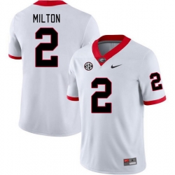 Men #2 Kendall Milton Georgia Bulldogs College Football Jerseys Stitched-White