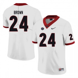 Men #24 Matthew Brown Georgia Bulldogs College Football Jerseys Sale-white