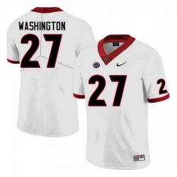 Men #27 C.J. Washington Georgia Bulldogs College Football Jerseys Sale-White Anniversary