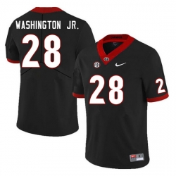 Men #28 Marcus Washington Jr. Georgia Bulldogs College Football Jerseys Sale-Black