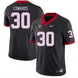 Men #30 Daijun Edwards Georgia Bulldogs College Football Jerseys Stitched-Black