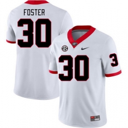 Men #30 Terrell Foster Georgia Bulldogs College Football Jerseys Stitched-White