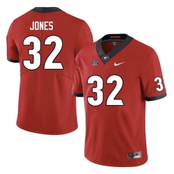 Men #32 Cash Jones Georgia Bulldogs College Football Jerseys Sale-Red Anniversary