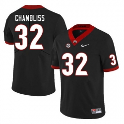 Men #32 Chaz Chambliss Georgia Bulldogs College Football Jerseys Sale-Black