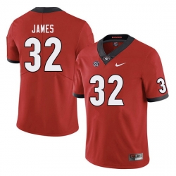 Men #32 Ty James Georgia Bulldogs College Football Jerseys Sale-Red