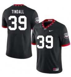 Men #39 Brady Tindall Georgia Bulldogs 100th Anniversary College Football Jerseys Sale-100th Black