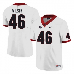 Men #46 Jake Wilson Georgia Bulldogs College Football Jerseys Sale-White