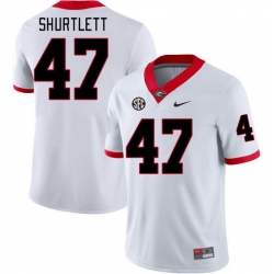 Men #47 Sam Shurtlett Georgia Bulldogs College Football Jerseys Stitched-White