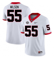 Men #55 Jared Wilson Georgia Bulldogs College Football Jerseys Stitched-White