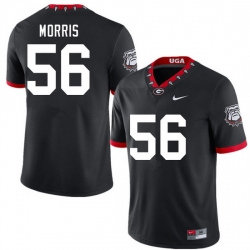 Men #56 Micah Morris Georgia Bulldogs 100th Anniversary College Football Jerseys Sale-100th Black