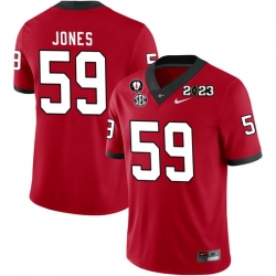 Men #59 Broderick Jones Georgia Bulldogs 2022-23 CTP National Championship Football Jerseys