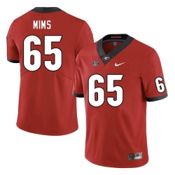 Men #65 Amarius Mims Georgia Bulldogs College Football Jerseys Sale-Red