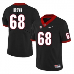 Men #68 Chris Brown Georgia Bulldogs College Football Jerseys Sale-Black