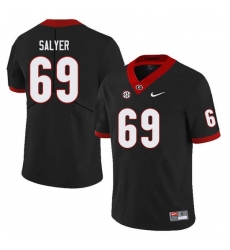 Men #69 Jamaree Salyer Georgia Bulldogs College Football Jerseys Sale-Black