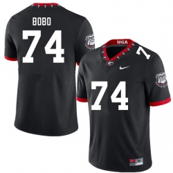 Men #74 Drew Bobo Georgia Bulldogs College Football Jerseys Sale-100th Anniversary