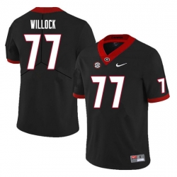 Men #77 Devin Willock Georgia Bulldogs College Football Jerseys Sale-Black