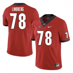 Men #78 Chad Lindberg Georgia Bulldogs College Football Jerseys Sale-Red