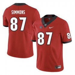 Men #87 Tyler Simmons Georgia Bulldogs College Football Jerseys-Red