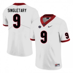 Men #9 Jaheim Singletary Georgia Bulldogs College Football Jerseys Sale-White