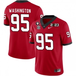 Men #95 Shone Washington Georgia Bulldogs 2022-23 CTP National Championship Football Jerseys