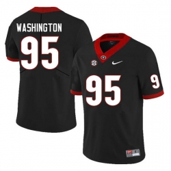 Men #95 Shone Washington Georgia Bulldogs College Football Jerseys Sale-Black Anniversary