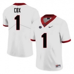 Men Georgia Bulldogs #1 Brenton Cox College Football Jerseys Sale-White