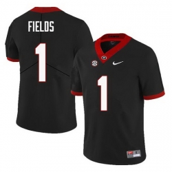 Men Georgia Bulldogs #1 Justin Fields College Football Jerseys Sale-Black