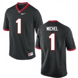 Men Georgia Bulldogs #1 Sony Michel College Football Jerseys-Black