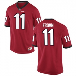 Men Georgia Bulldogs #11 Jake Fromm College Football Jerseys-Red