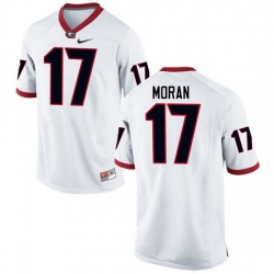 Men Georgia Bulldogs #17 Josh Moran College Football Jerseys-White