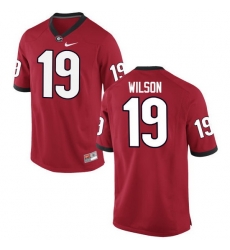 Men Georgia Bulldogs #19 Jarvis Wilson College Football Jerseys-Red