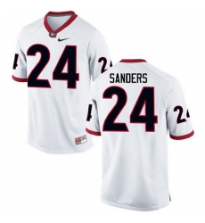 Men Georgia Bulldogs #24 Dominick Sanders College Football Jerseys-White