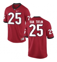 Men Georgia Bulldogs #25 Steven Van Tiflin College Football Jerseys-Red