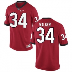 Men Georgia Bulldogs #34 Herschel Walker College Football Jerseys-Red