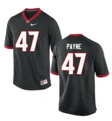 Men Georgia Bulldogs #47 Christian Payne College Football Jerseys-Black