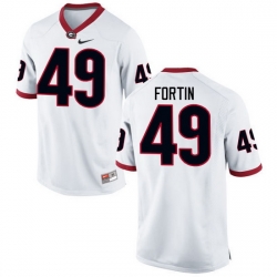 Men Georgia Bulldogs #49 Turner Fortin College Football Jerseys-White