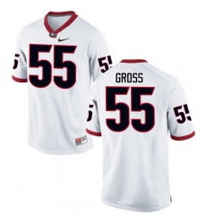 Men Georgia Bulldogs #55 Jacob Gross College Football Jerseys-White