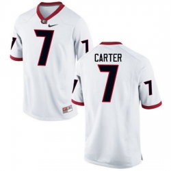 Men Georgia Bulldogs #7 Lorenzo Carter College Football Jerseys-White