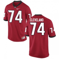 Men Georgia Bulldogs #74 Ben Cleveland College Football Jerseys-Red