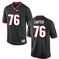 Men Georgia Bulldogs #76 Michail Carter College Football Jerseys-Black