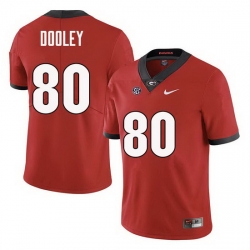 Men Georgia Bulldogs #80 J.T. Dooley College Football Jerseys Sale-Red