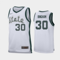 Michigan State Spartans Marcus Bingham Jr. White Retro Replica Men'S Jersey