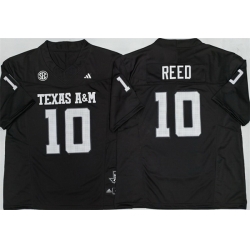 Men Texas A 26M Aggies Lions 10 Marcel Reed Black 2025 F U S E  Stitched Jersey