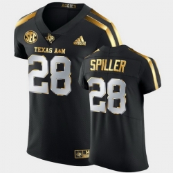 Men Texas A&M Aggies Isaiah Spiller Golden Edition Black Authentic Jersey