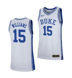 Duke Blue Devils Mark Williams White Replica Men'S Jersey