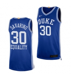 Duke Blue Devils Michael Savarino Blue Equality Social Justice Men Jersey